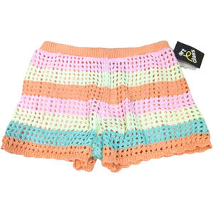 ART CLASS Orange Striped Crochet Lined Shorts Girls Size Large 10/12 NEW Summer